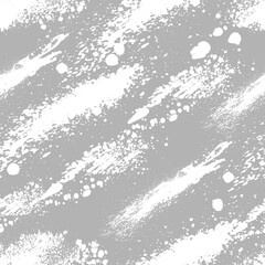 Vector grey seamless pattern with ink splash, blot and brush stroke spot spray smudge, spatter, splatter, drip, drop, ink smudge smears Grunge textured elements design background.