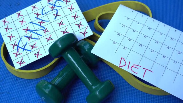 sport schedule calendar - start a diet, doing sport and gymnastics at home and outdoors and follow the flow of time day by day until the end of the program           