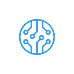 Circuit board, technology icon, vector illustration. Technology - vector logo template for corporate identity. Abstract chip sign.