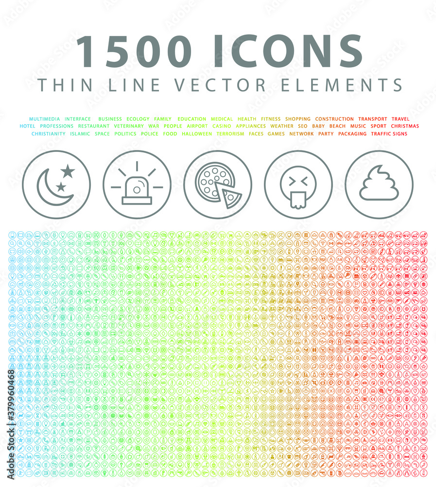 Poster set of high quality universal icons on with background . isolated vector elements