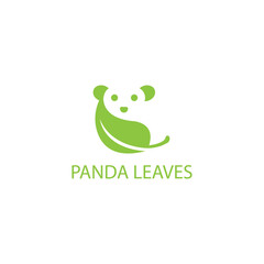 bear leaf creative logo simple green color design vector