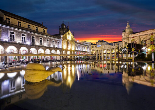 Bars and cafe's in downtown Braga, Portugal