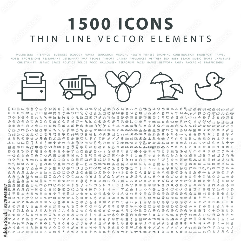 Poster set of high quality universal icons on with background . isolated vector elements