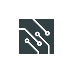 Circuit board, technology icon, vector illustration. Technology - vector logo template for corporate identity. Abstract chip sign.