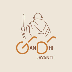 Abstract or poster for Gandhi Jayanti or 2nd October with nice and creative design illustration. - obrazy, fototapety, plakaty