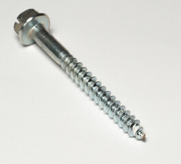 close-up screw, isolated on white background