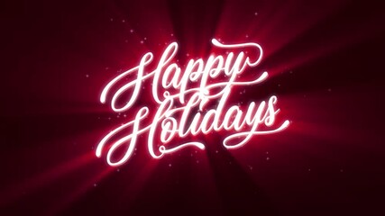 Happy Holidays Background Reveal Animation/ 4k animation of a beautiful happy new year's eve background with golden elegant hand lettered lighting text reveal - Powered by Adobe