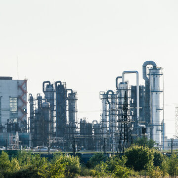 View of a distant factory