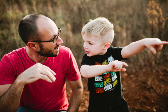 Father and Son playing