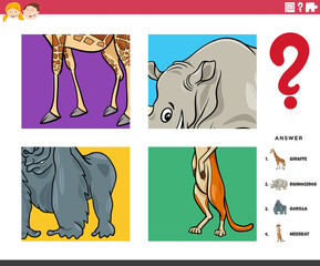 guess animal characters educational task for children