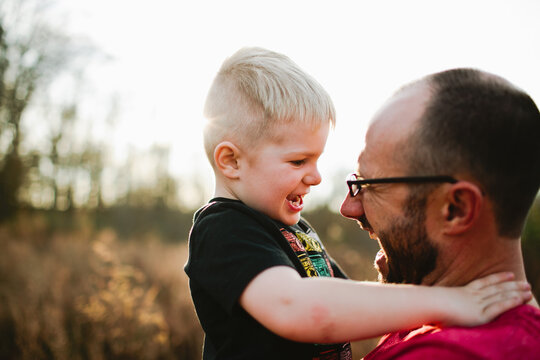 Father and Son playing