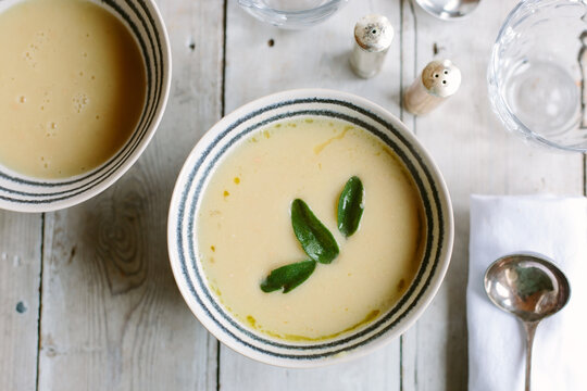 a white bean soup with sage.