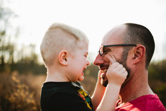 Father and Son playing