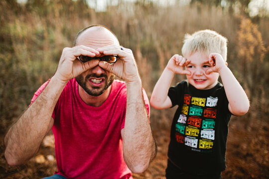 Father and Son playing