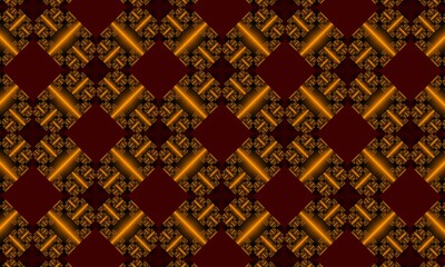 fractal golden-burgundy grid squares