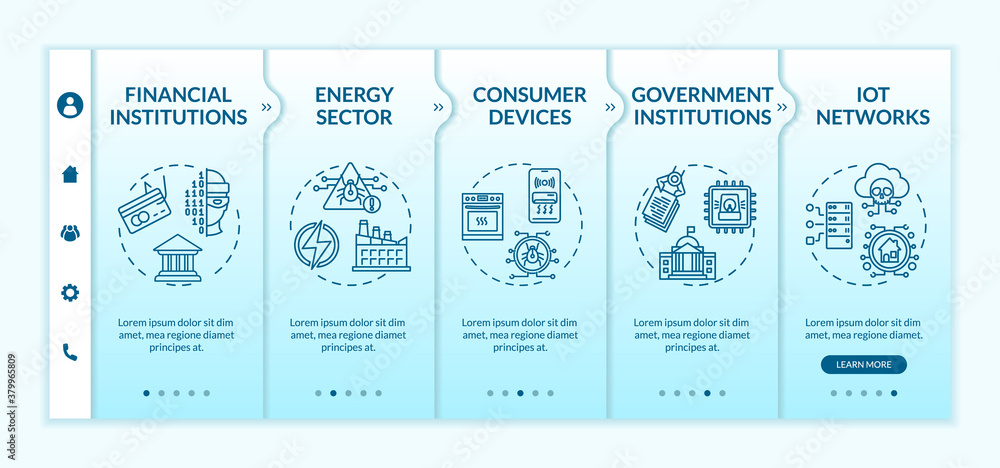 Poster infrastructure security areas onboarding vector template. financial institutions. energy sector. res