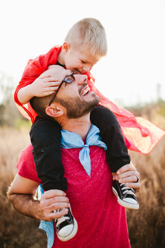 Father and Son playing