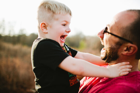Father and Son playing