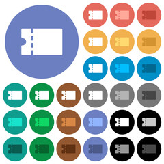 Blank discount coupon round flat multi colored icons