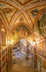 Subiaco, Italy - main sight of Subiaco and one of the most beautiful Benedictine monasteries in the...