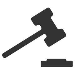 Auction hammer on a white background. Vector flooded icon. Set of business icons.