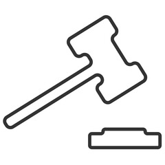 Auction hammer linear icon. Vector icon from the business collection.
