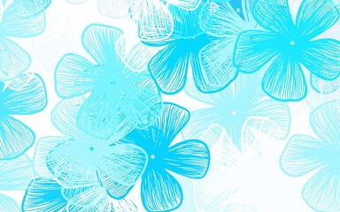 Fototapeta na wymiar Light BLUE vector abstract background with flowers