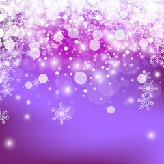 Winter blue background with snowflakes. Vector illustration.