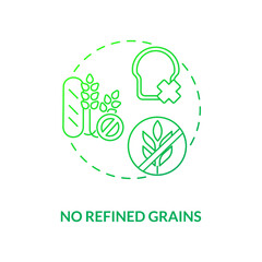 No refined grains concept icon. Organic food culinary advices. Healthy meal preparations recipes. Sustainable diet idea thin line illustration. Vector isolated outline RGB color drawing
