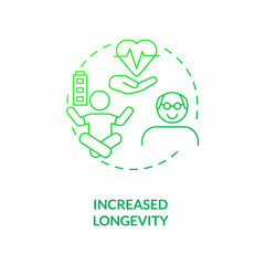 Increased longevity concept icon. Healthy improvement options. Organic culinary. Better life advices. Vegetarianism pros idea thin line illustration. Vector isolated outline RGB color drawing