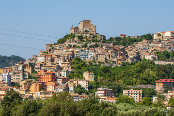 Obraz premium Subiaco, Italy - famous for its Benedictine monasteries, Subiaco lies alongside the Aniene river valley, and within the Appennine Mountains range