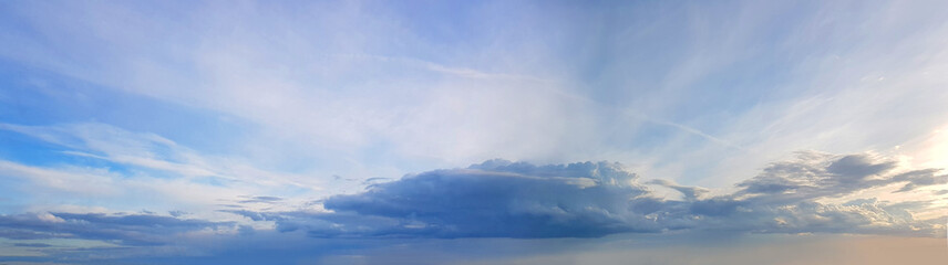 Perfect sky clouds panoramic background. Beautiful sky clouds, clouds on sky