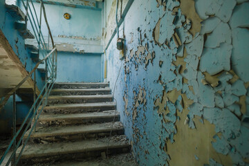 Abandoned school of ghost town Pripyat Chornobyl Zone