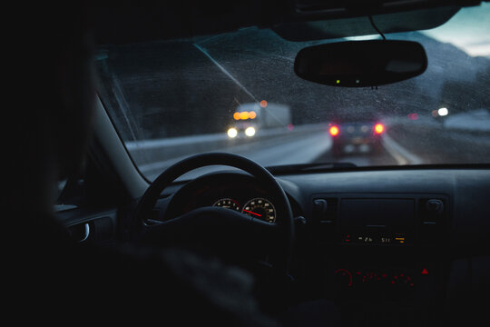 Driving Car View From Back Seat