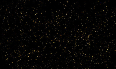 Fototapeta na wymiar space simple black Primitive background with many yellow small stars. Multiple blinking on a dark background.