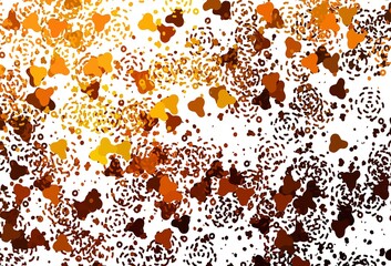Light Orange vector template with chaotic shapes.