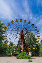 Attraction Ferris Wheel in ghost town Pripyat, Chernobyl Exclusion Zone