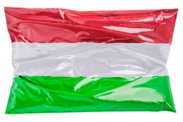 Transparent plastic packaging bag with small bulk goods