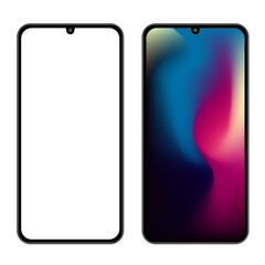 Vector flat trendy no frame smartphone. Mockup phone for visual ui app demonstration. Vector mobile device concept.