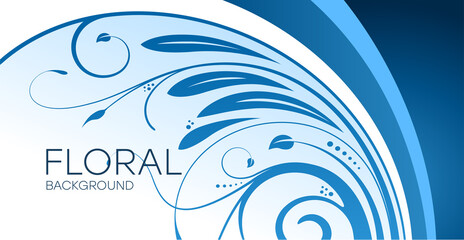 Silhouette with blue branches and leaves. Illustration Beautiful plants, leaves, plant design. Vector illustration.