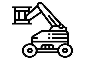Boom Lift logo designs. boom lift equipment vector illustration
