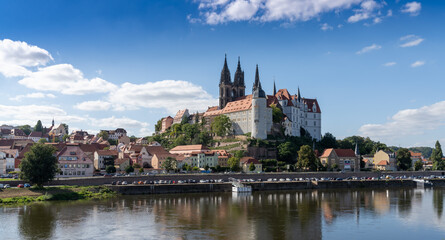 castle and cathedral in the German city of Meissen on the Elbe River