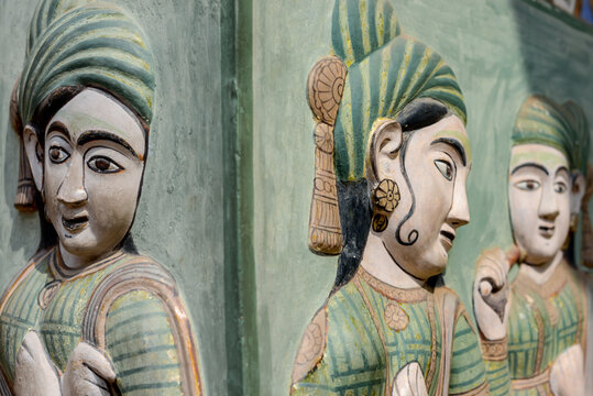 Relief decor on the wall