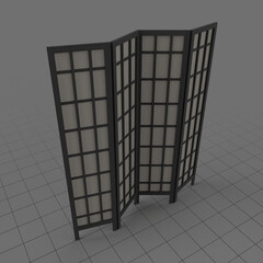 Wood and paper room divider