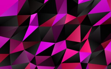 Light Purple, Pink vector triangle mosaic cover. Colorful illustration in abstract style with gradient. Template for a cell phone background.