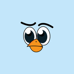 cartoon birdies face emoticon design