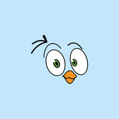 cartoon birdies face emoticon design