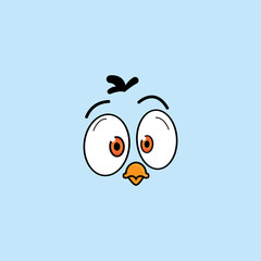 cartoon birdies face emoticon design