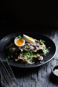Noodle dish with mushrooms