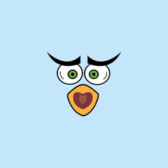 cartoon birdies face emoticon design